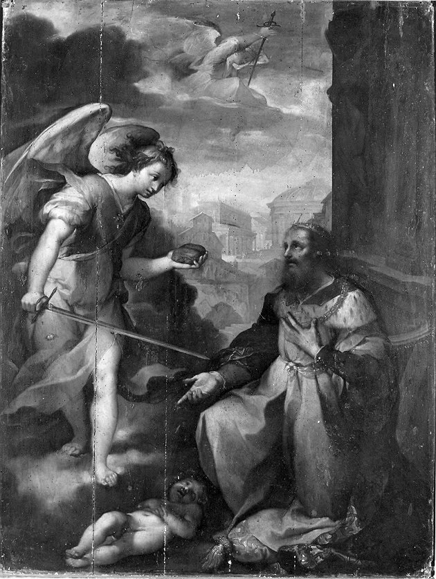 David, chiamato a scegliere uno dei tre flagelli minacciati dall'angelo - Basilica di S. Pietro, Perugia